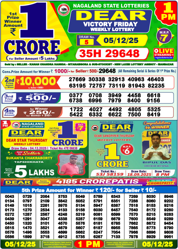 Lottery Sambad Result 1PM